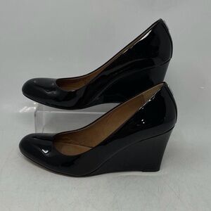 Coach Black Patent Leather Wedges